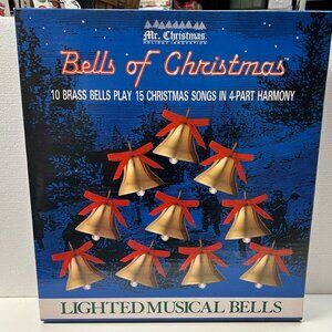 NIB Vintage Mr. Christmas Bells of Christmas Lighted Musical Brass Bells 1991